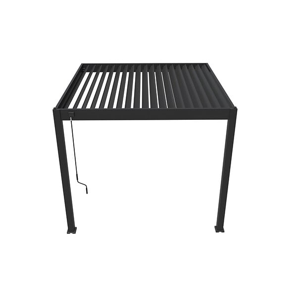OMBREA - Pergola bioclimatique adossée aluminium OMBREA VS - Anthracite - 3x3m - H.257xL.302xP.301cm - large