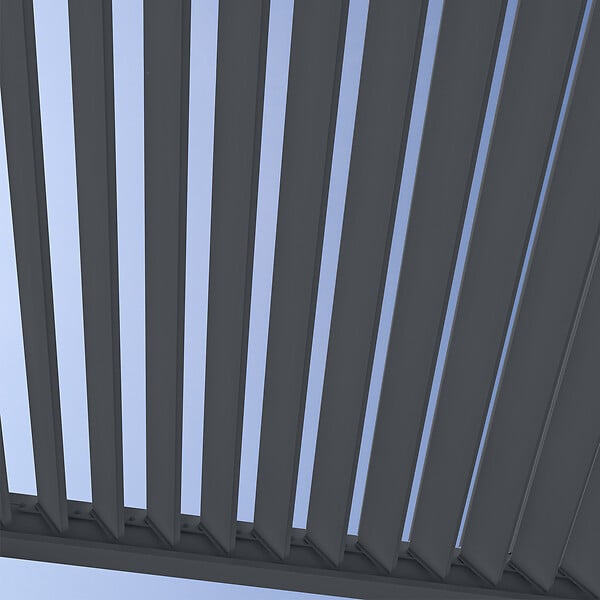 OMBREA - Pergola bioclimatique adossée aluminium OMBREA VS - Anthracite - 3x3m - H.257xL.302xP.301cm - large