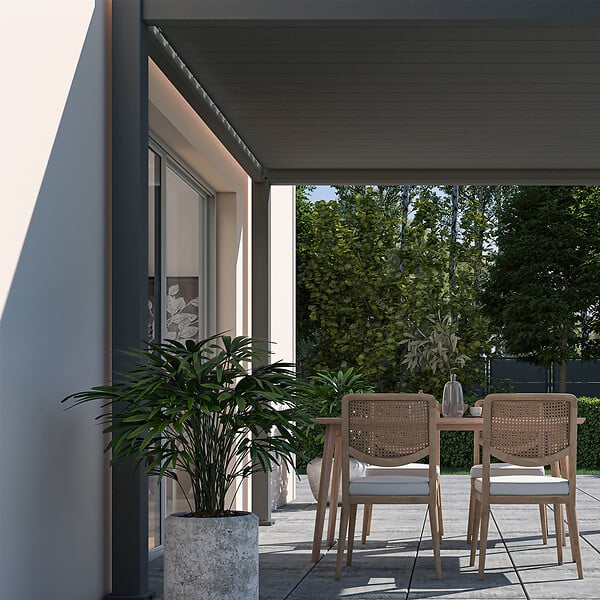 OMBREA - Pergola bioclimatique autoportante 3x3m - Anthracite - VS - OMBREA - large