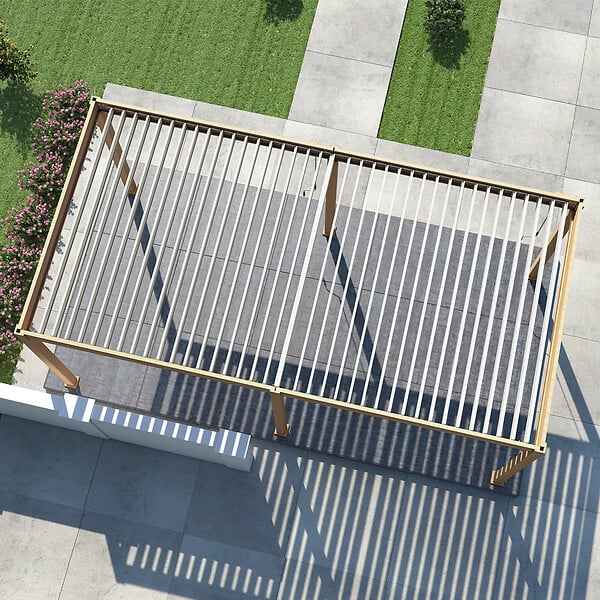 OMBREA - Pergola bioclim. 3x6m bois et blanc OMBREA - large