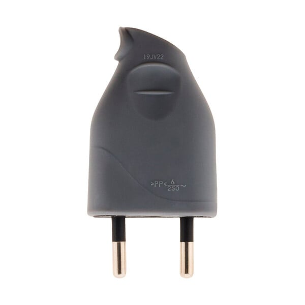 ZENITECH - Fiche mâle 2P 6A latérale - Gris - Zenitech - large