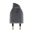 ZENITECH - Fiche mâle 2P 6A latérale - Gris - Zenitech - vignette