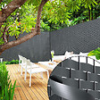 VOUNOT - Kit de lamelles occultantes PVC brise vue 300m x 4.7cm avec 600 clips Gris - vignette