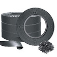 VOUNOT - Kit de lamelles occultantes PVC brise vue 300m x 4.7cm avec 600 clips Gris - vignette