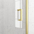 AURLANE - Porte de douche Pivotante 90x200cm - Profilés Or Doré Brossé - Verre Trempé 6mm - GOLDY CRUSH - vignette