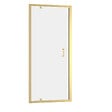 AURLANE - Porte de douche Pivotante 90x200cm - Profilés Or Doré Brossé - Verre Trempé 6mm - GOLDY CRUSH - vignette