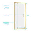 AURLANE - Porte de douche Pivotante 90x200cm - Profilés Or Doré Brossé - Verre Trempé 6mm - GOLDY CRUSH - vignette