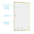 AURLANE - Porte de douche Coulissante 120x200cm - Profilés Or Doré Brossé - Verre Trempé 6mm - GOLDY CRUSH - vignette