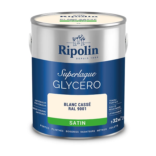 RIPOLIN - Peinture laque Superlaque Blanc Cassé 2L - large