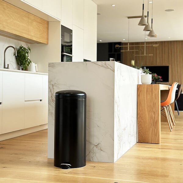 KITCHEN MOVE - Poubelle à pédale inox URBAN noir 30L - large