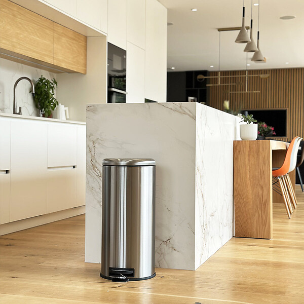 KITCHEN MOVE - Poubelle à pédale inox URBAN argent 30L - large