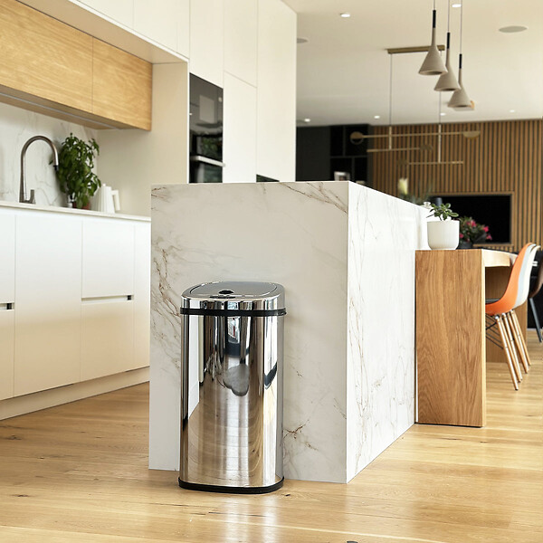 KITCHEN MOVE - Poubelle automatique inox LARGO argent 42L - large
