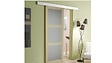 GD MENUISERIES - Porte Coulissante bois Ayous Vitrée H204 x L73 cm, Rail Alu, Coquilles - vignette