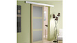GD MENUISERIES - Porte Coulissante bois Ayous Vitrée H204 x L83 cm, Rail Alu, Coquilles - vignette