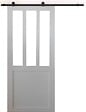 GD MENUISERIES - Porte Coulissante Atelier blanc H204 x L83 cm, Rail roulettes - vignette