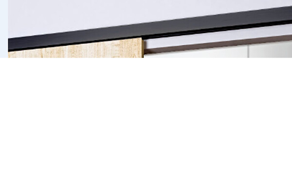 GD MENUISERIES - Porte Coulissante Telia Noir Vitrée H204 x L83 cm, Rail roulettes - large