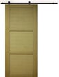 GD MENUISERIES - Porte Coulissante bois Ayous 3 Panneaux H204 x L83 cm, Rail roulettes, Coquilles - vignette