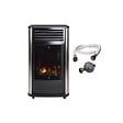 SAHARA - Chauffage à gaz 3.4 KW mobile Noir Effet feu + Tuyau gaz + Détendeur butane Manhattan SAHARA - vignette