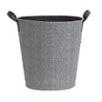 MARQUIER - Panier à bûches rond - Tissu gris chiné foncé - 44x45cm - vignette