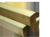 DEBARGE - Poteau carré - Pin du nord traité - Faces lisses- L2,40m 90x90mm - large