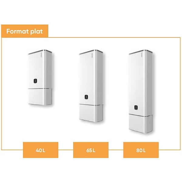 ATLANTIC - Chauffe-eau électrique connecté Linéo Atlantic - 2250W - Plat vertical mural - 80L - Blanc - large