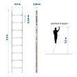 HOSTRÃ–M - Echelle simple StablePro 8 marches en aluminium, légère et durable, hauteur de travail maximale 3,2m, garantie 5 ans, charge maximale 150kg, Hostrom - vignette
