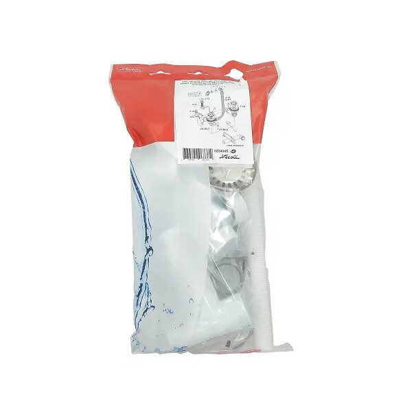 NICOLL - Bondes et vidage Nicoll - ø114mm - pour évier 2 bacs - Avec trop plein - A visser - PP et inox - large