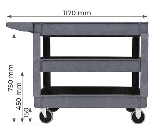 STOCKMAN - Servante d'atelier plastique 250kg - STOCKMAN - UB253 - large