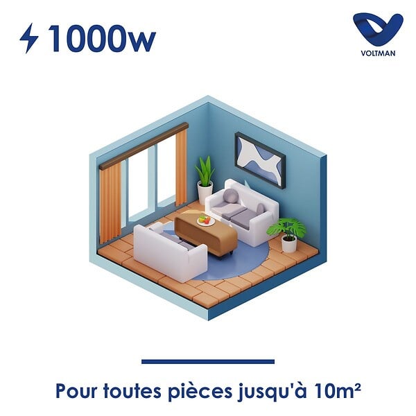 VOLTMAN - Chauffage électrique panneaux rayonnants 1000W - Voltman - large