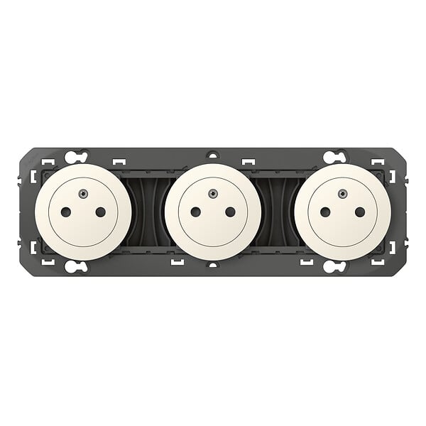 LEGRAND - Triple prise 2P+T Surface Dooxie - Blanc - Précâblée 16A - large