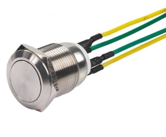 SEWOSY - Bouton poussoir inox 19mm NO/NC 4 fils soudes - SEWOSY - PB19NO+NC_4FS - large