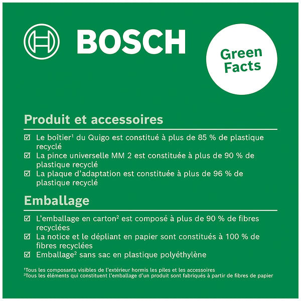 BOSCH - Laser à lignes croisées compact Quigo - Autonivelant ± 4° - large