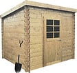 SOLID - Abri de jardin en bois Passau - Marron - L.198xH.192xP.198cm - vignette