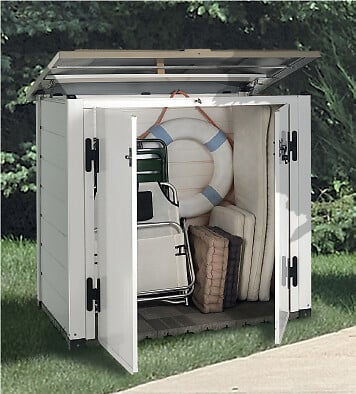 HABRITA - Coffre jardin BOX EVO 100 - Beige - L.131xP.88xH.133cm - large