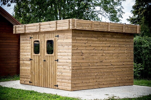 HABRITA - Abri de jardin bois Thalasso - Bois naturel - L.300xP.300cm - large