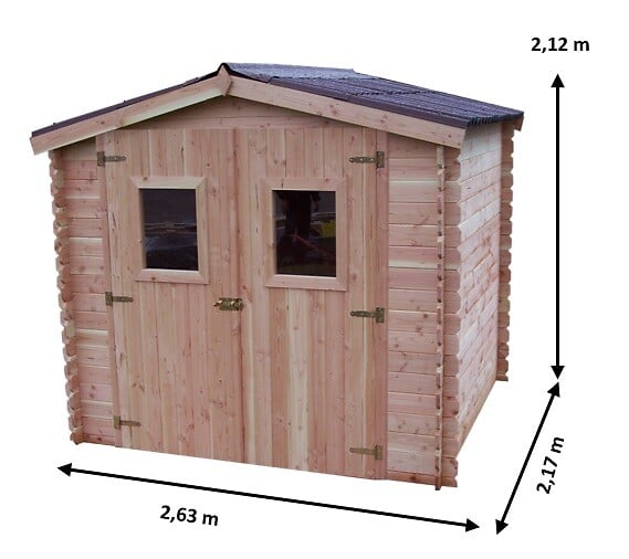 HABRITA - Abri de jardin bois Douglas Dublin - L.245xP.217xH.220cm - large