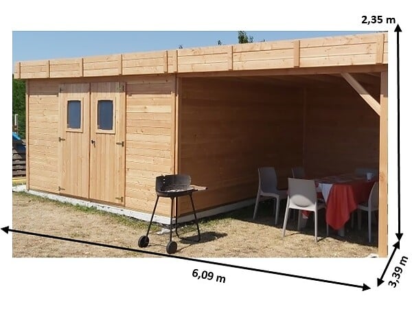 HABRITA - Abri de jardin - Bois - 28mm - 8.41m2 - large