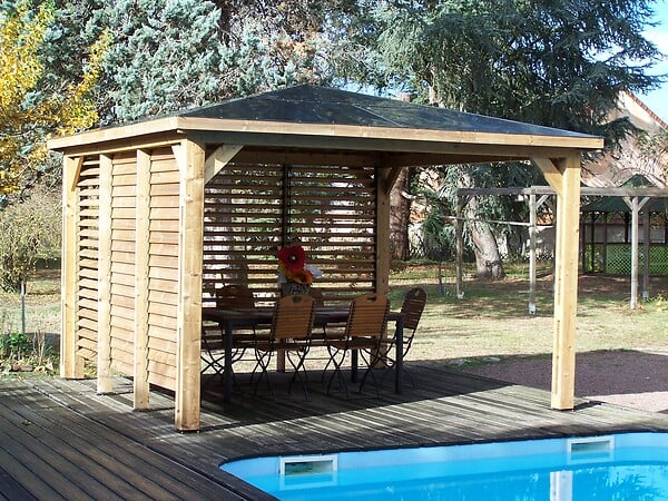 HABRITA - Pool house Blueterm bois - 14,36 m² - L.379xl.379xH.283,9cm - large