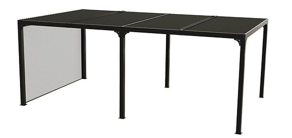 HABRITA - Pergola alu bioclimatique - Gris anthracite - L.598xl.360cm - large