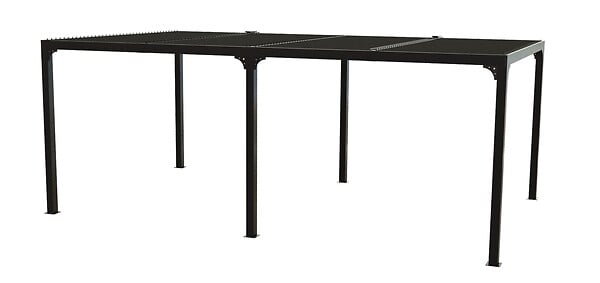 HABRITA - Pergola bioclimatique aluminium - Gris - L.360xl.598xH.235cm - large