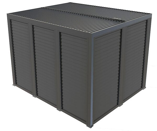 HABRITA - Pergola bioclimatique - Aluminium - Gris - 10.80m2 - large