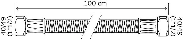 SOMATHERM FOR YOU - Flexible chauffage 2 écrous tournants 1"1/2 - 1000 mm - large