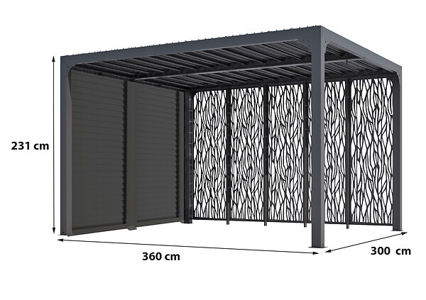 HABRITA - Pergola bioclimatique - Aluminium - 10.80m2 - large
