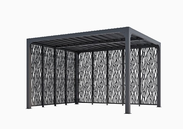 HABRITA - Pergola bioclimatique aluminium 10.80m² - Gris anthracite - large
