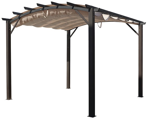 HABRITA - Pergola arche aluminium - Anthracite - L.340xH.259xP.330cm - large