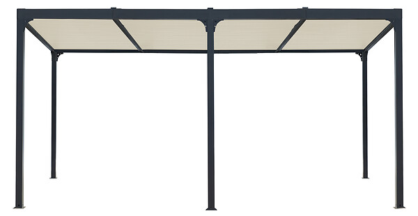 HABRITA - Pergola bioclimatique - Aluminium - Gris anthracite - 21.52m2 - large