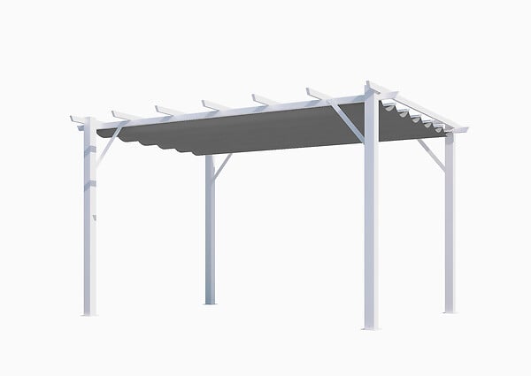 HABRITA - Pergola aluminium autoportante - Blanc - L.400xH.300xP.230cm - large