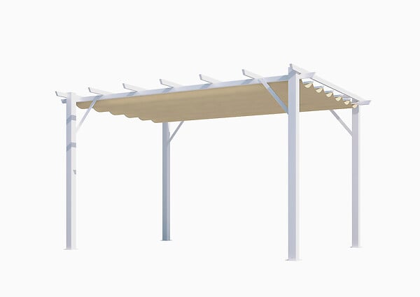 HABRITA - Pergola autoportante aluminium - Blanc - L.400xP.300xH.230cm - large