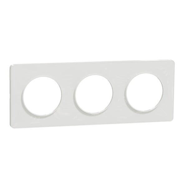 SCHNEIDER ELECTRIC - Plaque Odace Touch - Blanc brillant 3 postes entraxe 71mm - large