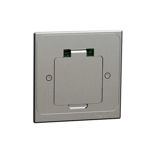 SCHNEIDER ELECTRIC - Prise de sol carrée métal Unica System+ Gris IP44 - large